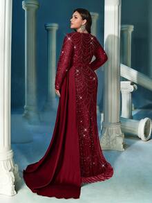 LUVISTRUE Abendkleid mit Pailletten für Große Größen, für Abendpartys, Dinnerpartys, Wohltätigkeitsveranstaltungen, Galas, Jahresteierfeiern