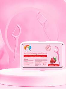 400pcs/8 Boxes Dental Floss, Toothpicks, Fine Floss, Portable Floss Picks, Floss Holders, Oral Cleaning Brushes, Disposable Dental Cleaning Tools, Deep Teeth Cleaning, Daily Necessities, Suitable For Restaurants, Kitchens, Living Rooms, Travel, Outings, Dates, Etc. - Pink - View 2