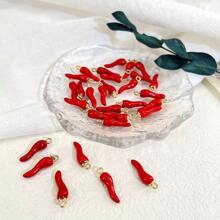 50 piezas Divertidos dijes de pimiento rojo 3D multicolor, adecuados para hacer aretes, collares, pulseras y llaveros - Accesorios de joyería con estilo picante para manualidades
