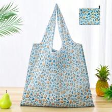 1 pezzo Borsa della spesa pieghevole, portatile, alla moda, impermeabile, di grande capacità, adatta per la spesa al supermercato, i viaggi, la conservazione di verdure/frutta/mobili/giocattoli