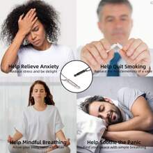 1 pieza Collar de respiración profunda - Joyería de despertar del alma para mujeres, que aporta tranquilidad y relajación - Un regalo único para la cultivación del corazón y las técnicas de respiración profunda para hombres y mujeres. El collar para dejar de fumar puede aliviar el estrés y la ansiedad, y ayudar a relajar la respiración