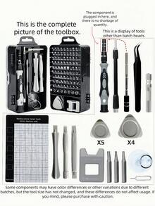 122pcs Precision Screwdriver Set With Magnetic Tips - 32 In 1/115 In 1 Professional Electronics Repair Tool Kit For Laptop, PC, Watch, Phone - CR-V Steel Multi-Function Screwdriver With Storage Case - Multicolor - View 13