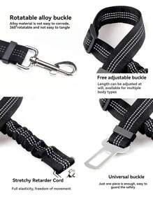 1pc Pet Car Restraint, Dog Leash, Cat Car Leash, Retractable Shock-Absorbing Reflective Strap Tether Leash, Forr Pet Travel!