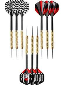 6-Piece Professional 14g Metal Pointed Dart Set, Including Darts, Dart Sticks And Dart Wings - Multicolor - View 3