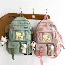 Women's Backpack Korean Large Capacity Waterproof Rugged Travel School Bag - Pink - View 3