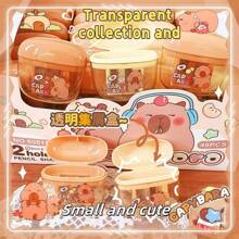2/4 tailles de taille-crayons mignons de marsouins sans nageoire - design à double trou transparent rabattable, marsouins sans nageoire de dessin animé mignons avec des accessoires colorés, plastique portable et durable, cadeau d'anniversaire idéal pour les étudiants et l'utilisation de bureau, récompense scolaire. Étui à crayons mignon, rentrée scolaire, fournitures scolaires ludiques, structure robuste