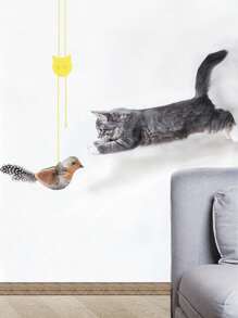 Cat Toy With Realistic Sound And Moving Bird, Interaction Cat Toy Without Battery, Simulating Cat Hunting Toy, Flapping Wings And Chirping Bird Design For Indoor Cats
