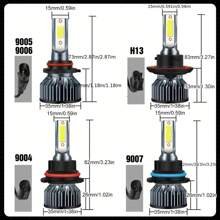 2pcs H4 LED Headlight Bulbs For Car H1 H4 H7 H11 9005/9006 HB3 HB4 Led Bulb 12V 50W Auto Led Fog Light Drving Headlamp 6000K, Without Battery