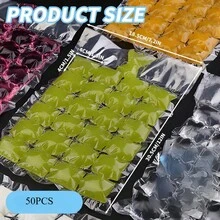 50/100 bolsas de helado, paquetes de hielo autorreparables Darryy, cubitos de hielo, paquetes de hielo para agua, bebidas, cócteles, jugos y otros cubitos de hielo. - 50 piezas - Ver 2