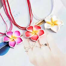 3 pièces/Set de colliers pendentifs et boucles d'oreilles femme fleurs d'été , ensemble de bijoux mode