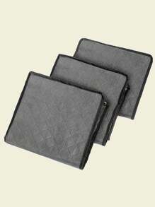 3pcs/1pc/10pcs Non-Woven Fabric Storage Box, Foldable Storage Bag, Dustproof, Safety Zipper Closure, Portable With Side Handle