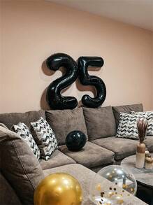 40 pulgadas Globos de aluminio jumbo negros con números del 0 al 9, decoraciones de fiesta reutilizables con 1 accesorio de globo gratis, adecuado para cumpleaños, aniversarios, ocasiones especiales, decoración de fiesta, decoración de habitación, accesorio de fotografía