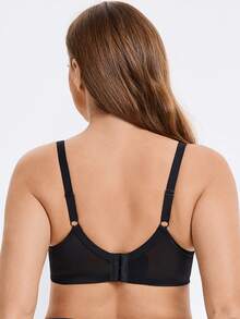 MELENECA Women's Minimizer Bras For Large Bust Underwire Plus Size Full Coverage Lace Bras - Black - View 2