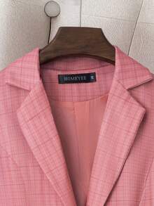 HOMEYEE Vintage Elegant Casual Resort Office Work Blazer Jacket, Long Sleeve, Suit Collar, Plus Size, Spring/Autumn/Winter Pink - Hồng - Xem 3