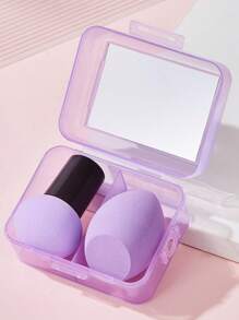 Set di spugnette per il trucco personalizzabile, con testina a fungo + set di spugnette per il trucco, con scatola a specchio per spugnette per il trucco, ultra morbide e non assorbenti, spugna a forma di goccia d'acqua a forma di zucca/fungo per il trucco