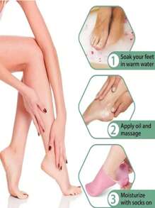 Soothing Moisturizing Silicone Socks,Silicone Skin Care Footmuffs Moisturizing Foot Socks Anti-Cracking Softening Callus Cuticle Foot Cover Foot Mask Massage Moisturizing Foot Care Socks,Highly Absorbent Stretch Stockings, Reusable Aloe Vera Socks, Overnight Spa Socks, Non-Slip Gel High Heels (For Men And Women With Dry Skin, Rough Feet), Home Foot Care, To Use With Your Favorite Lotions And Creams(Random Color)