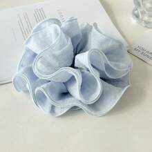 6pcs Women Multi-Color Fresh Lace Double Layer Ruffle Scrunchies, Suitable For Everyday Use