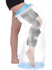 Upgraded Wide Full Leg Cast Cover Shower After Knee Surgeries With Non-Slip Bottom Leg Wounds, Bandage, Large Cast, Knee Immobilizer/Brace, Walking Boots, Reusable