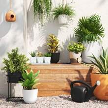 8-Inch Self-Absorbing Plastic Indoor And Outdoor Planting POTS, Self-Assembled Independent Flowerpots, Polypropylene Material, Self-Irrigation Design And Simple Solid Color Shape