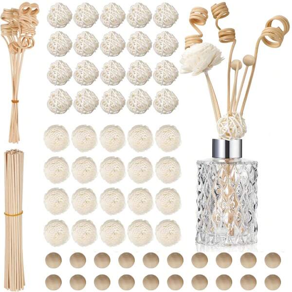 180 Stücke Rattan Duftdiffuser Nachfüllset, natürliche Austausch-Duftstäbchen für Zuhause, Büro, Spa und Schlafzimmer