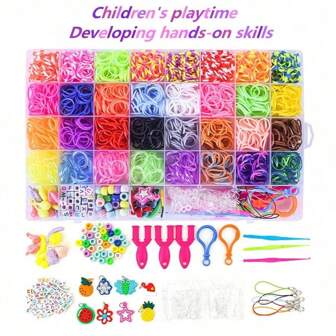 Élastiques en caoutchouc colorés, kit de métier à tisser, kit de bandes de caoutchouc à 32 couleurs pour la fabrication de bracelets DIY et de perles, cadeau parfait pour les débutants