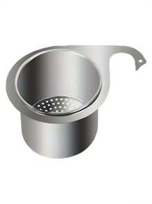 1pc Stainless Steel Sink Strainer Basket, Removable Faucet Storage Drain Rack, Kitchen Hanging Drain Organizer