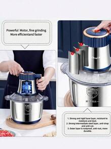 5-Liter-Zerkleinerer mit Ersatzklingen, Küchenmaschine, Mixer, Küchenmühle aus Edelstahl, Gemüse, Zwiebeln, Knoblauch, Salate, Obst, Nüsse