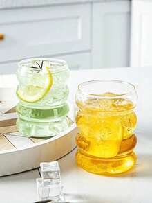 1pc 350ml Caterpillar Glass Cup, 350ml High Borosilicate Glass Water Cup, Iced Coffee Cup, Suitable For Beverages Like Juice, Milk, Tea, All-Season Drinking Glass, Can Be Used As A Gift (Straw Not Included). Ideal For Daily Use, Coffee And Tea Moments. - Multicolor - View 11
