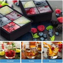 Strumento creativo per cubetti di ghiaccio, in silicone morbido e facile da staccare, stampo per cubetti di ghiaccio quadrati a 6 celle, vassoio per ghiaccio a congelamento rapido con coperchio, stampo in silicone per cubetti di ghiaccio per cocktail e whisky, stampo per cubetti di ghiaccio rotondi con coperchio per un facile rilascio