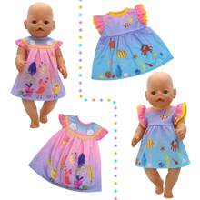 Vêtements de poupée avec motif animal mignon convenant aux poupées nouveau-nées de 13 à 18 pouces, accessoires de poupée nouveau-née de 43 cm, cadeaux de fête et d'anniversaire, poupée non incluse