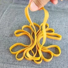 10pcs Large Size Yellow Elastic Rubber Bands - Durable Flexible Office & School Supplies Back To School