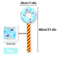 2 Stück aufblasbare Donut & Lutscher Deko, bunte Süßigkeiten Themen Ballons mit gestreiftem Stiel - ideal für Geburtstagsfeiern und Feiern