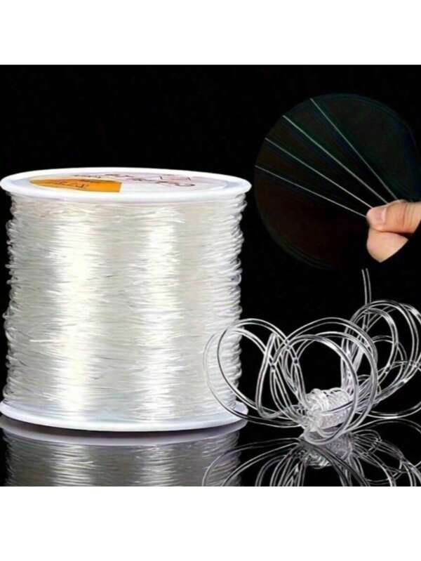 Fil élastique cristal transparent de 0,5 à 1,0 mm pour le DIY, la confection de bijoux, les fournitures artisanales - parfait pour les bracelets, les colliers, les perles d'argile, les projets avec des cristaux - doux