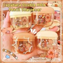 2/4 tailles de taille-crayons mignons de marsouins sans nageoire - design à double trou transparent rabattable, marsouins sans nageoire de dessin animé mignons avec des accessoires colorés, plastique portable et durable, cadeau d'anniversaire idéal pour les étudiants et l'utilisation de bureau, récompense scolaire. Étui à crayons mignon, rentrée scolaire, fournitures scolaires ludiques, structure robuste