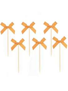 20pcs Bowknot Cake Toppers Picks Baking Cake Decorations For Party Dessert Fruit