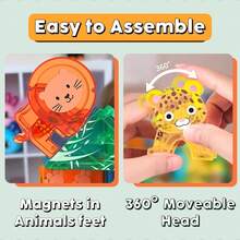 3/5/6/60pcs Jungle Theme Magnetic Building Blocks Set - 3D STEM Kids Toy, Combines Creative Building, Educational Learning And Imaginative Play - Perfect Gift For Boys And Girls - Multicolor - View 7