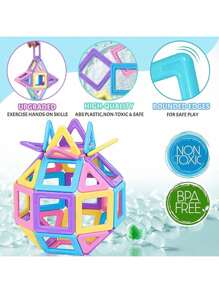 Giocattoli di blocchi magnetici per bambini e bambine, set di costruzione del castello macaron aggiornato, giocattoli educativi per bambini, regali di compleanno, accessori di colore casuale