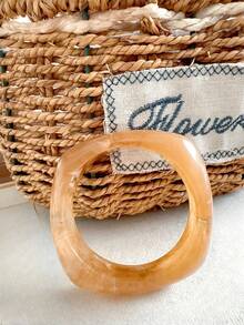 5 chiếc/4 chiếc/1 chiếc Vòng tay nhựa không đối xứng mặt rộng phong cách Âu Mỹ phổ biến dành cho nữ, làm từ gỗ thông tự nhiên, phù hợp với trang phục hàng ngày, trang phục lễ hội, phong cách Boho (Gỗ thông tự nhiên, vân gỗ, vết gỗ là bình thường) - Màu nâu - Xem 19