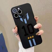 Case For IPhone 16 Pro Max 15 Plus 14 13 12 11 XS XR Retro Football Club Number 10 Player Fashion Pattern Drop Protection Shockproof Soft Silicone Smartphone Cover - màu đen - Xem 2