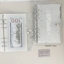 Agenda di budget formato A6 con farfalla/stella, copertina trasparente con 12 tasche di plastica mensili, organizer per contanti/biglietti/carte, forniture scolastiche, articoli per il ritorno a scuola