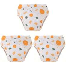 3pcs/Set Reusable Baby Training Pants With Leak-Proof Lining - Unisex Toddler Potty Training Underwear + Washable Cloth Diapers, Gift Set With Vibrant Strawberry, Orange And Peach Patterns, Baby Clothing Gift - Multicolor - View 13