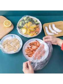 200PCS Disposable Plastic WrapFor Keeping Leftover Foods FreshWith Elastic And Self Seal Closure,Suitable For Covering Bowls AndDishes, Home Use - Multicolor - View 10