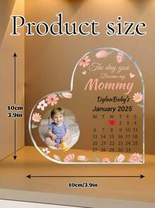 1 Customized Personalized Acrylic Photo With Customizable Text Date Love Ornament, Baby's First Birthday Souvenir, Baby's First Photo Gift, Baby Room Decoration Personalized Acrylic Love Plaque, Bedroom, Living Room, Baby Room Decoration, Ideal Gift For Mother's Day, Thanksgiving/Back To School