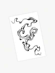 1-3pcs Waterproof And Sweatproof Washable Non-Reflective Temporary Tattoo Stickers Couple Tattoo Art Red Silk Scarf Ribbon Suitable For Daily Use By Fashionable People - Black - View 4