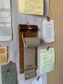 1pc Vintage Wooden Creative Sticky Note Clip Board, Retro Style Label Paper Clip, Tear-Off Label Roll, Wall Hanging Label Memo Pad, Retro Label Clip, File Folder, Artistic Retro Wall Mounted Notepad, Menu Clip Board, Multi-Functional Fashion Wall Decor Notepad - Multicolor - View 12