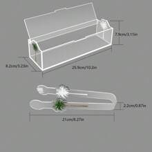 Set da tè in acrilico, trasparente e durevole, con stampa di palme, adatto per cucina, tea house, hotel, tea room, soggiorno, include portabicchieri e set bruciatore di incenso, può essere utilizzato anche per feste e intrattenimento domestici