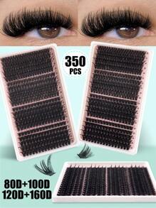 Fluffy Lashes Clusters 390/340pcs Individual Lashes Cluster Eyelash Extensions,40D+60D+80D+100D/80D+100D+120D+160D 4 Styles Mix Tray 5D Fluffy Lash Clusters Thick Cluster Eyelashes Extensions Individual Lashes Faux Mink Eyelash Clusters D/CC/DD Curl 10-18MM Mix Lash Extension Dramatic Eyelash Extensions Eyelashes Clusters.Wedding Bride Makeup Tools