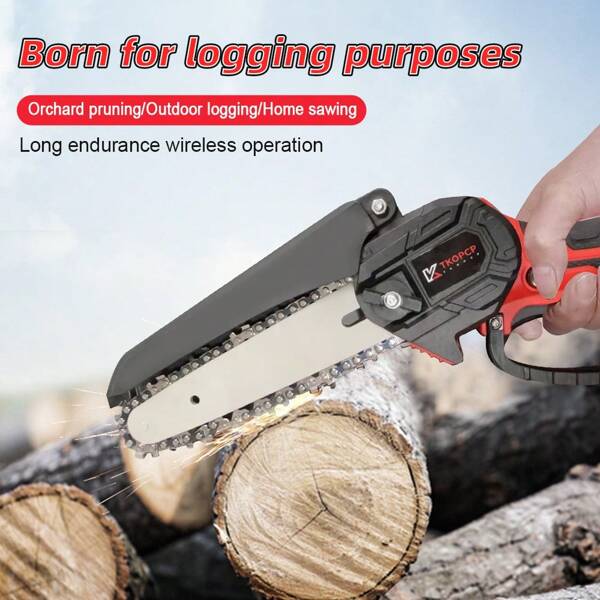 Mini Cordless Chainsaw, Pruning Saws, 6 Inch Handheld Chainsaw With Safety Lock [Senior-Friendly], Battery-Powered Super Saws With Manganese Steel Chain & Automatic Oil Lubrication, Stocking Stuffer Gifts For Men, Dad, Husband Gadget, 2024 New,Electric Handheld Chainsaw
