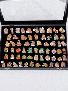 10-50Pcs Cute Capybara Enamel Pins Creative Cartoon Animal Brooch Lapel Badge Funny Jewelry Accessories Gifts For Womans Friends,No Box,Random Styles, Not Necessarily Those Shown In The Picture - 彩色 - 查看 10