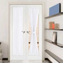 Local Warehouse- Door Curtain Panel, Grey French Door Curtains Blackout Thermal Insulated Curtain Sidelight Privacy For Window/Living Room/Doorways/Classroom (25W By 72L Inches, 1 Panel) - Pure White - 查看 1